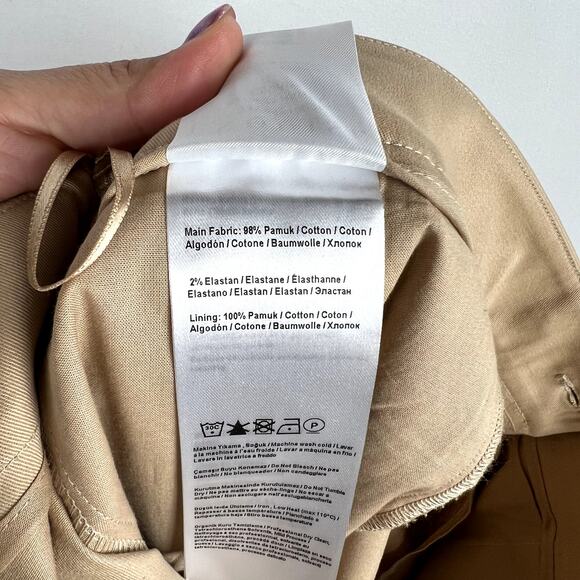 Anthropologie‎ Exquise Tan Pleated Trousers Neutral Minimalist Workweae size L - Picture 8 of 12